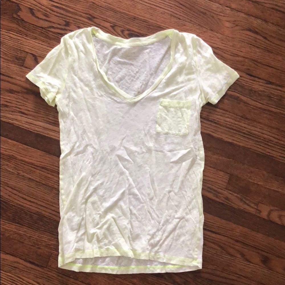 Green 100% Linen Jcrew Vneck